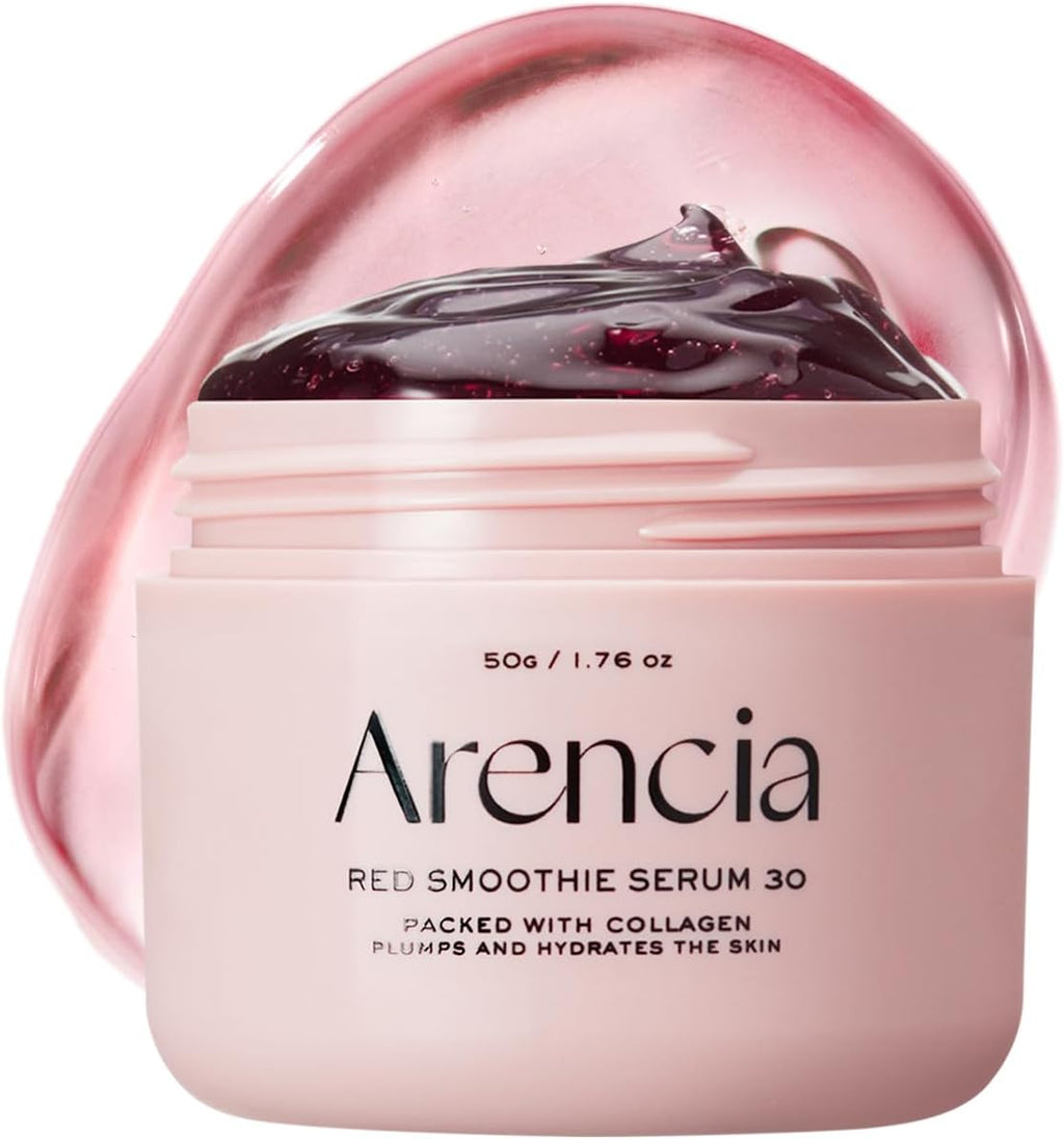 Arencia Overnight Red Smoothie Face Serum – Glowing & Soothing with Collagen, Niacinamide, Peptides & Vitamin E