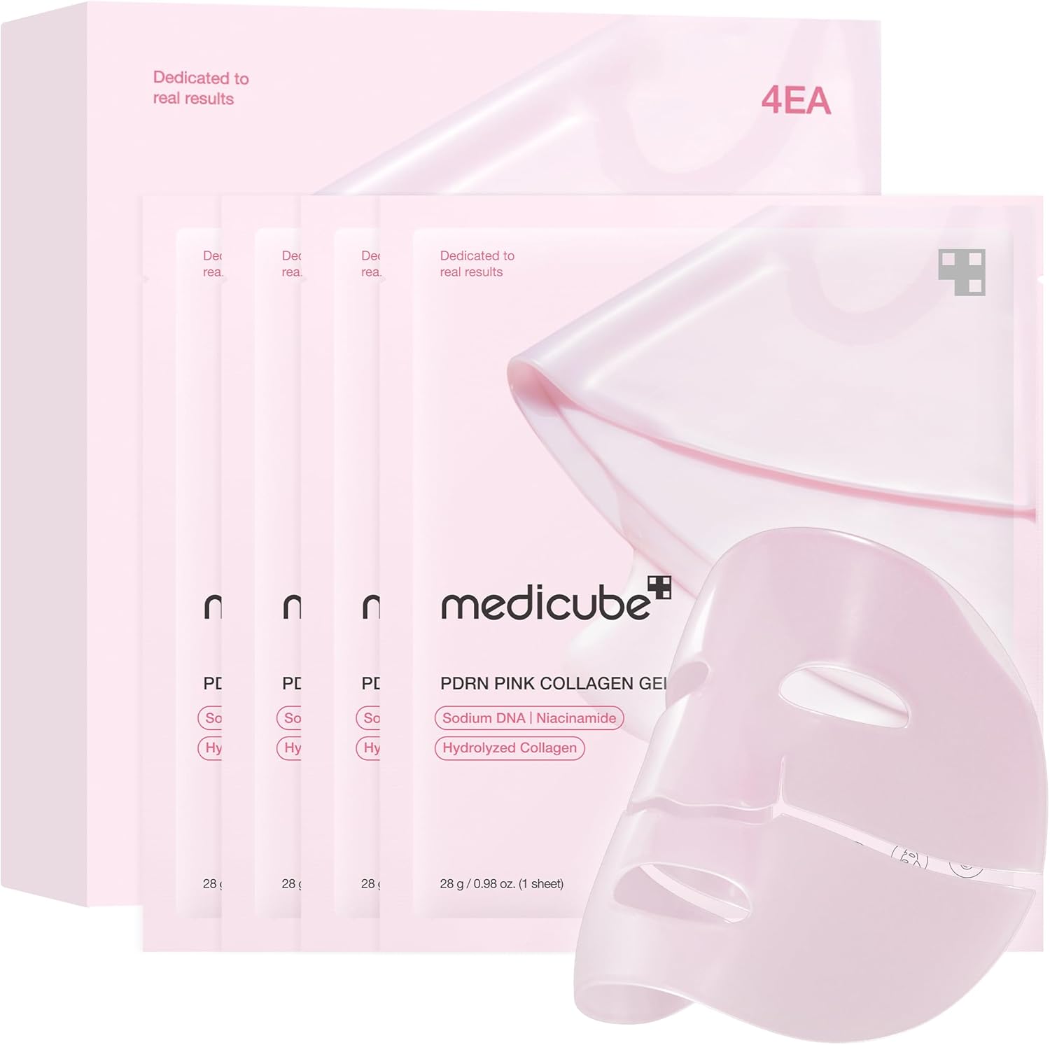 medicube Jelly Gel Mask with Salmon DNA PDRN Pink Collagen  28G x 4ea