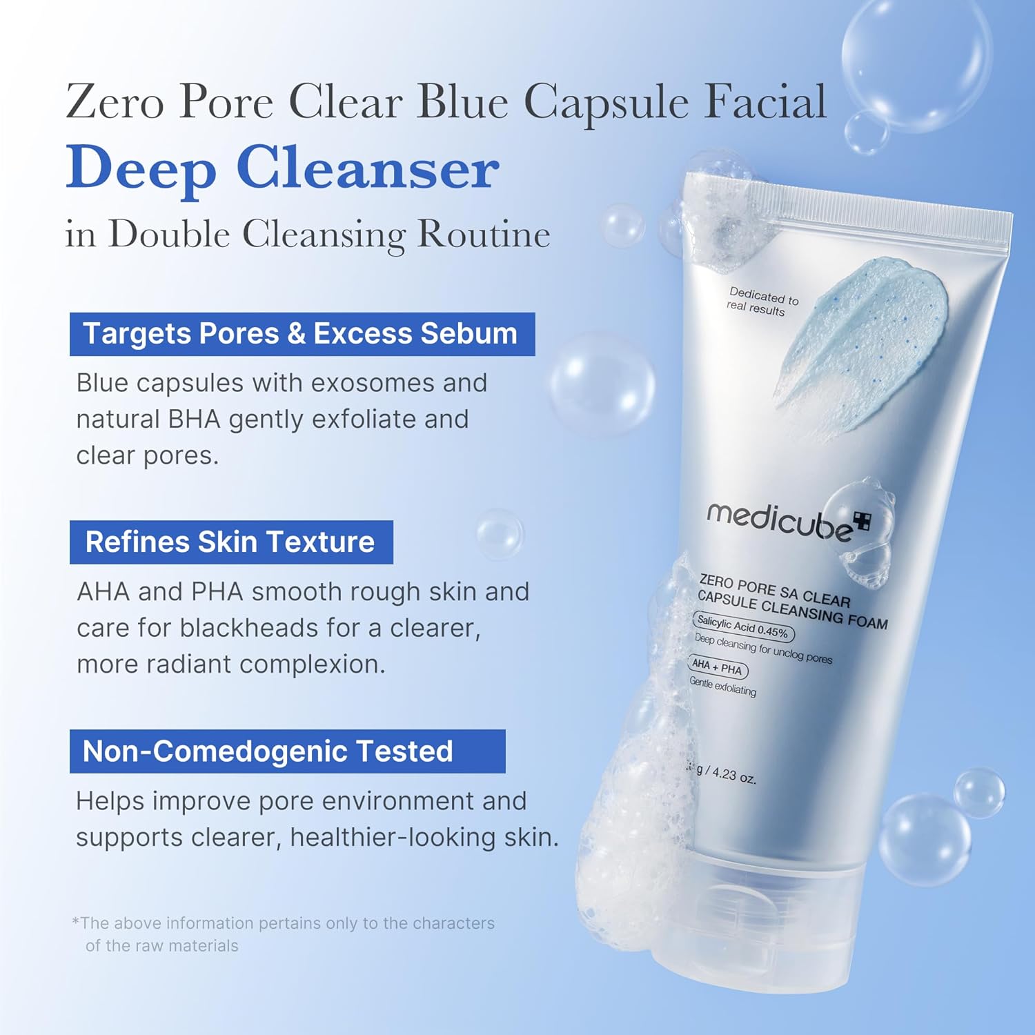 medicube Zero Pore Clear Blue Capsule Facial Deep Cleanser 120G