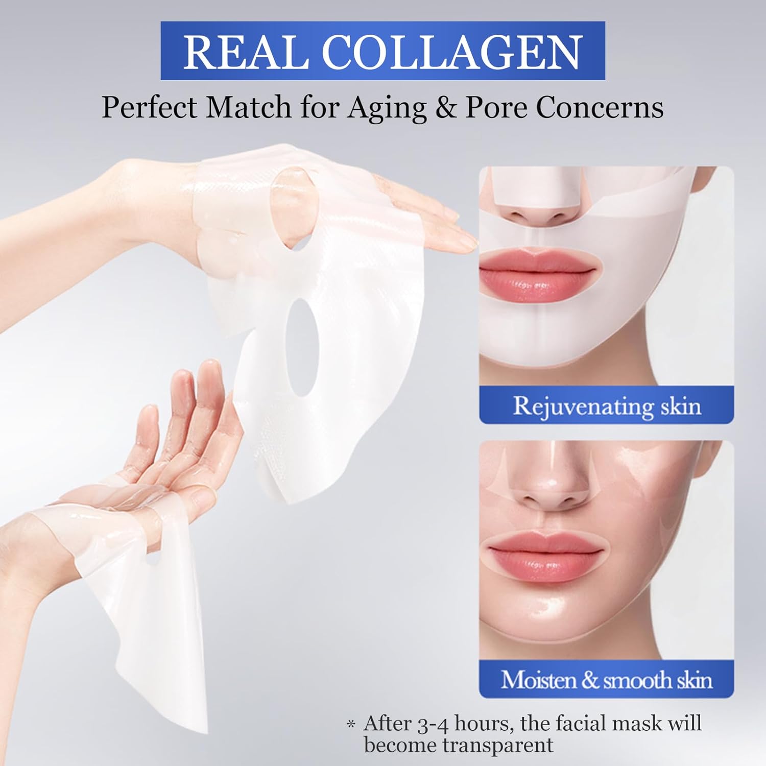 5pcs Bio-Collagen Real Deep Mask,Hydrating Overnight Face Masks